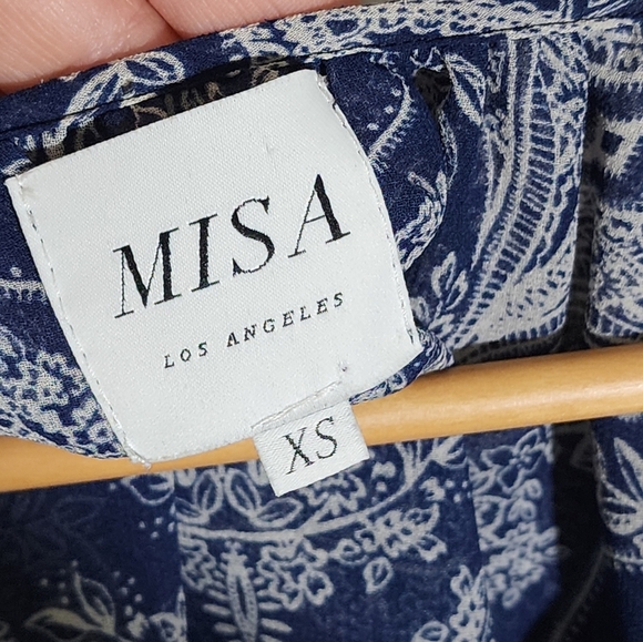 Misa Navy Blue Patterned Women's Top - Picture 7 of 7